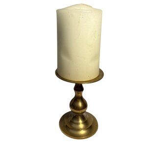 Solid Brass Candle Holder For Pillar Candles 4.5 Inches Tall Made In India